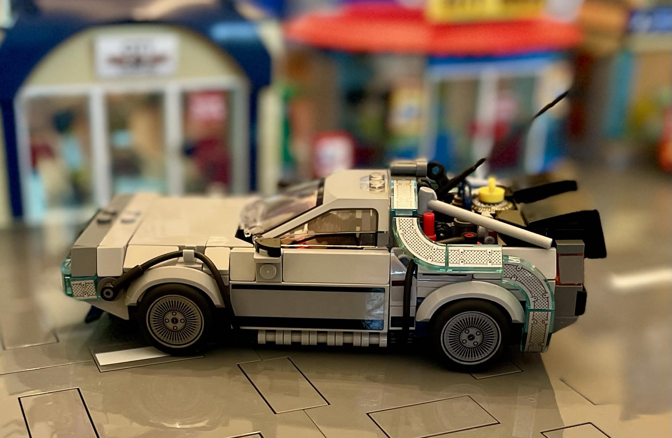 LEGO 77256 DeLorean Time Machine clean side profile view