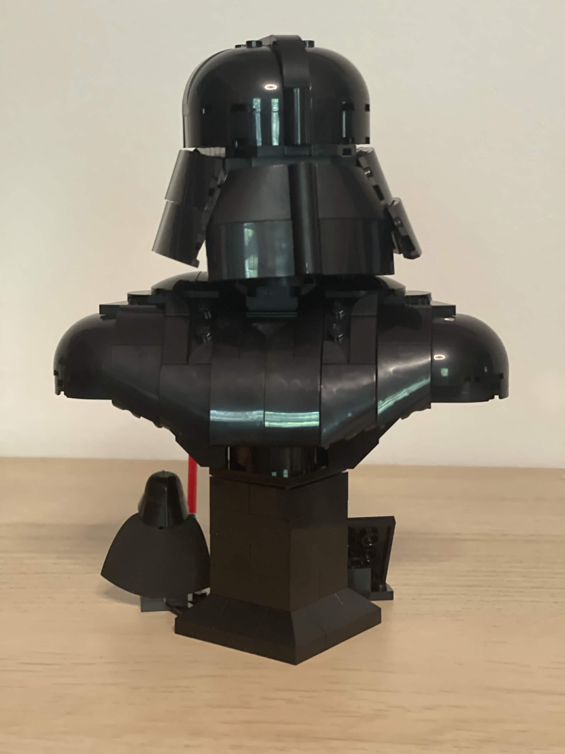 LEGO Darth Vader Bust 75439 rear view showing build detail and construction