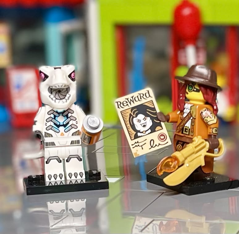 LEGO CMF Series 29 Robot T Rex and Monster Hunter minifigures
