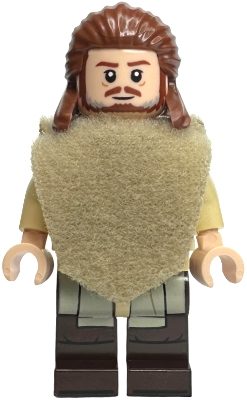LEGO Qui-Gon Jinn Poncho reddish brown beard minifigure sw1334a from Darth Maul's Sith Infiltrator 75383